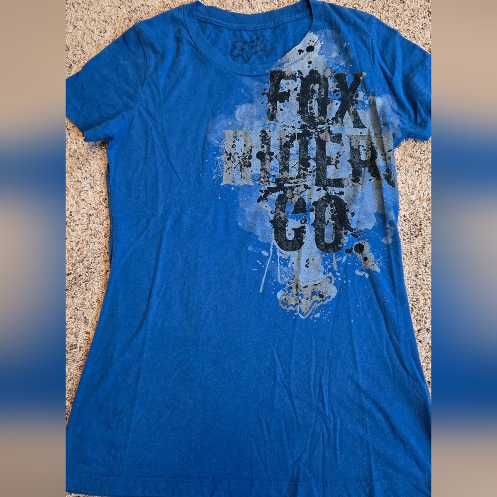 FOX Rider Co. Blue Logo Tee M
